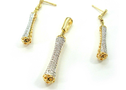 Gold Plated | CZ Studded Pendant Sets